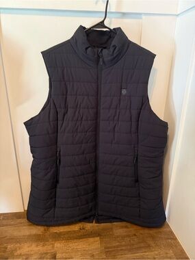 Women's Ororo Heated Quilted Black Vest with Stand Collar and Zip Pockets